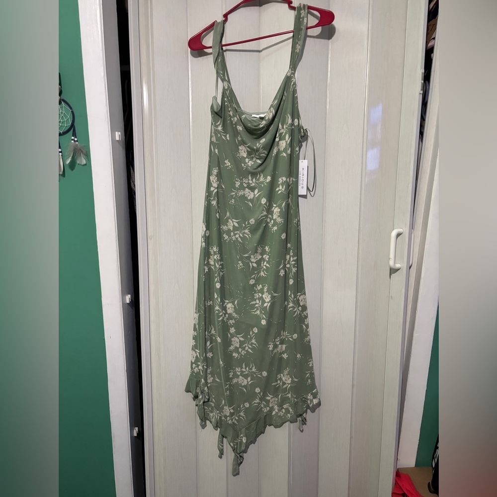 Green Floral Maxi Dress Size XL